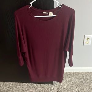 Maroon St. Tropez West ribbed top